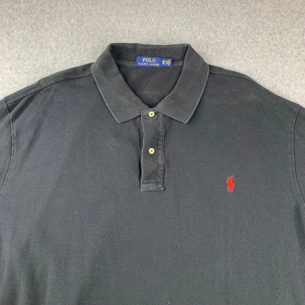 Polo Ralph Lauren Polo Shirt Mens 2XB Black Short Sleeve Pique MSRP‎ $118